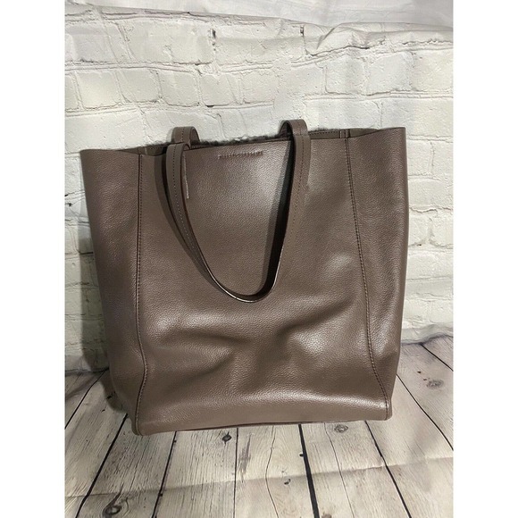 Banana republic large brown genuine leather and fur purse / tote - Picture 5 of 5